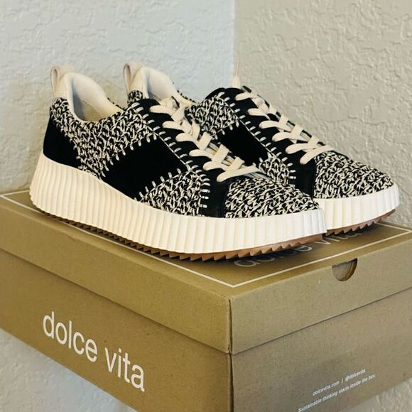 Dolce Vita Dolley Women's Sneaker, Black White Knit, Size 9.5, Retro Style NWT - Picture 10 of 16